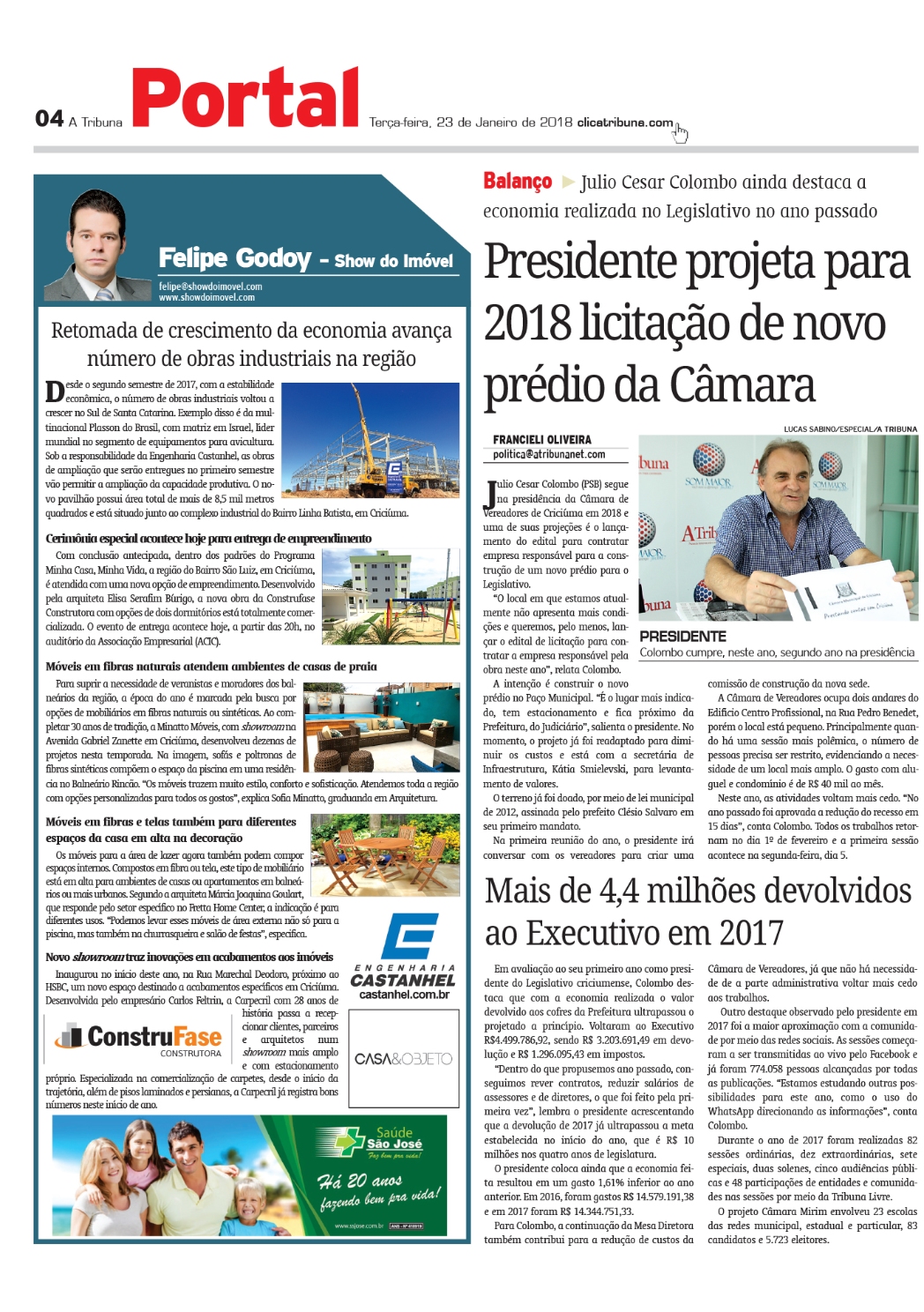 Coluna Jornal A Tribuna 23.01.2018