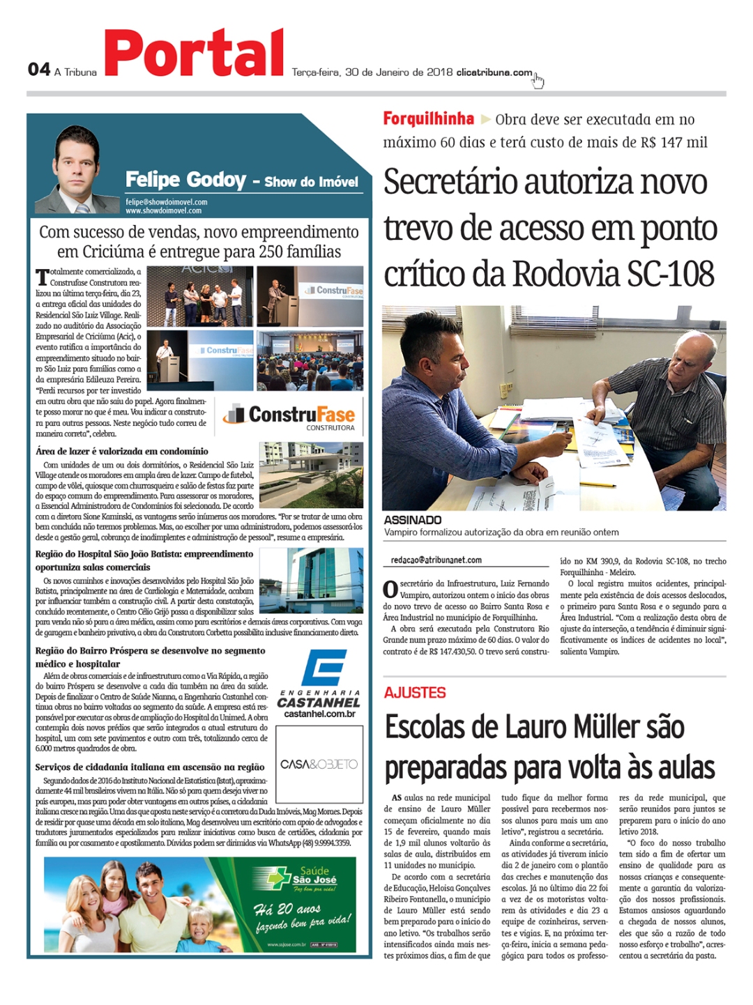 Coluna Jornal A Tribuna 30.01.2018