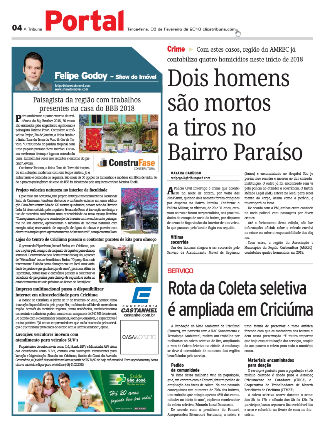 Coluna Jornal A Tribuna 06.02.2018