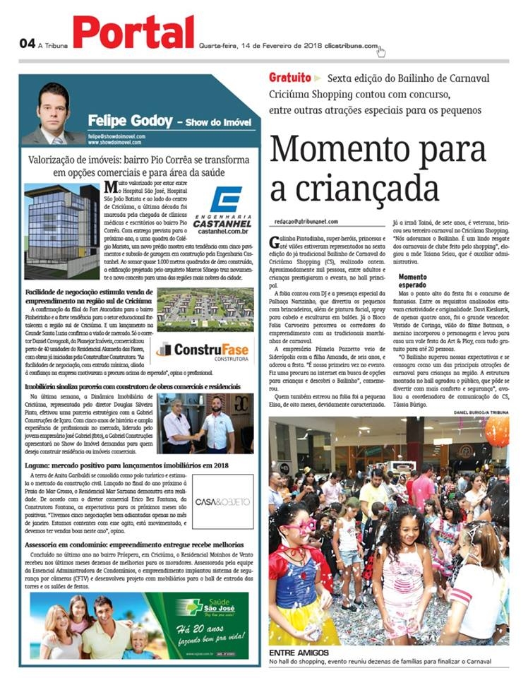Coluna Jornal A Tribuna - 14.02.2018