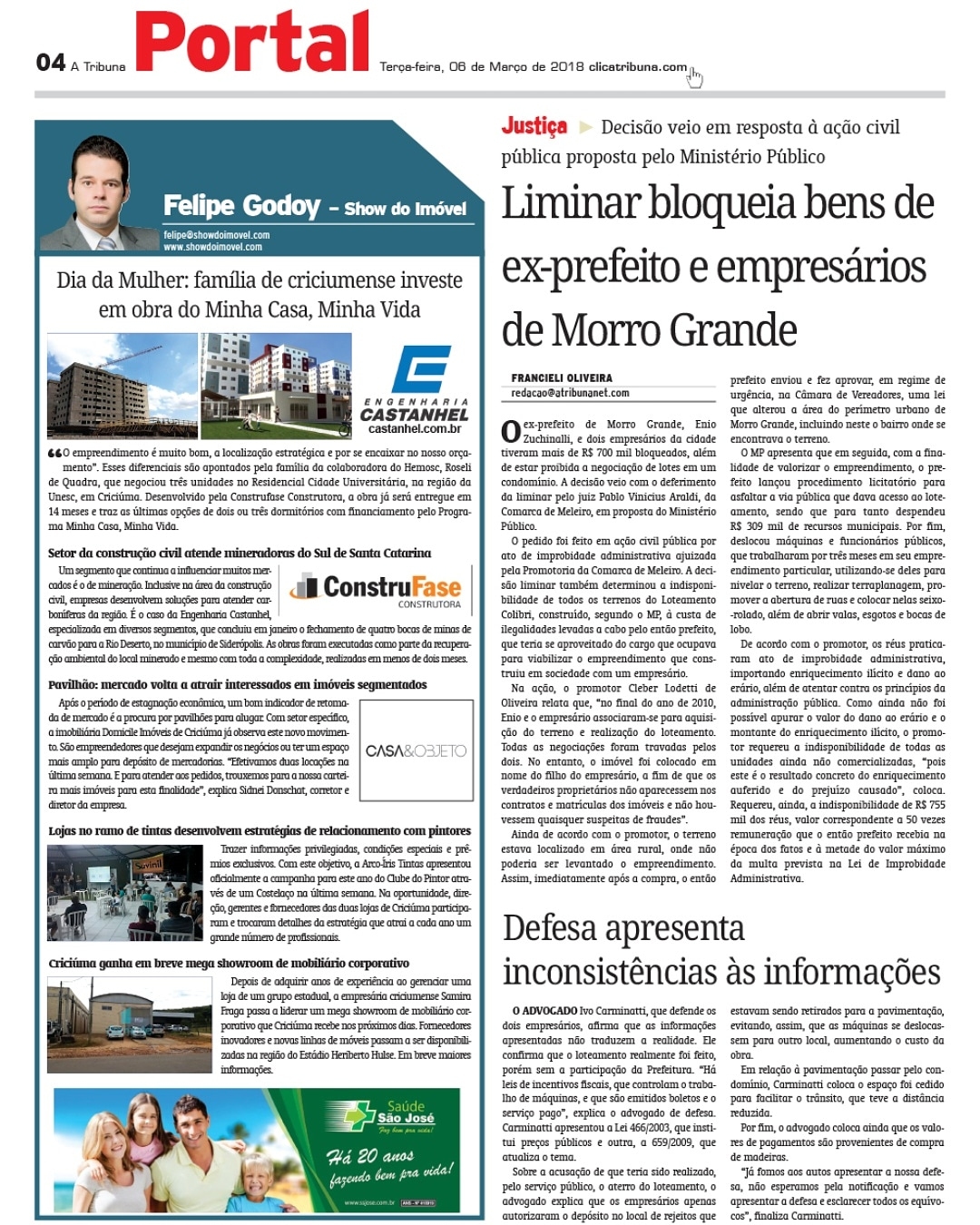 Coluna Jornal A Tribuna 06.03.2018