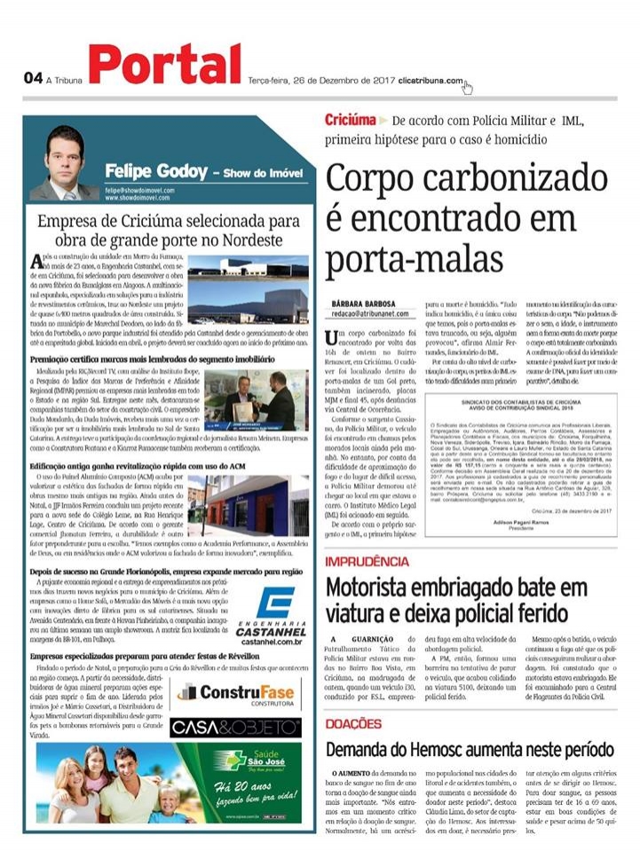 Coluna Jornal A Tribuna - 26.12.2017