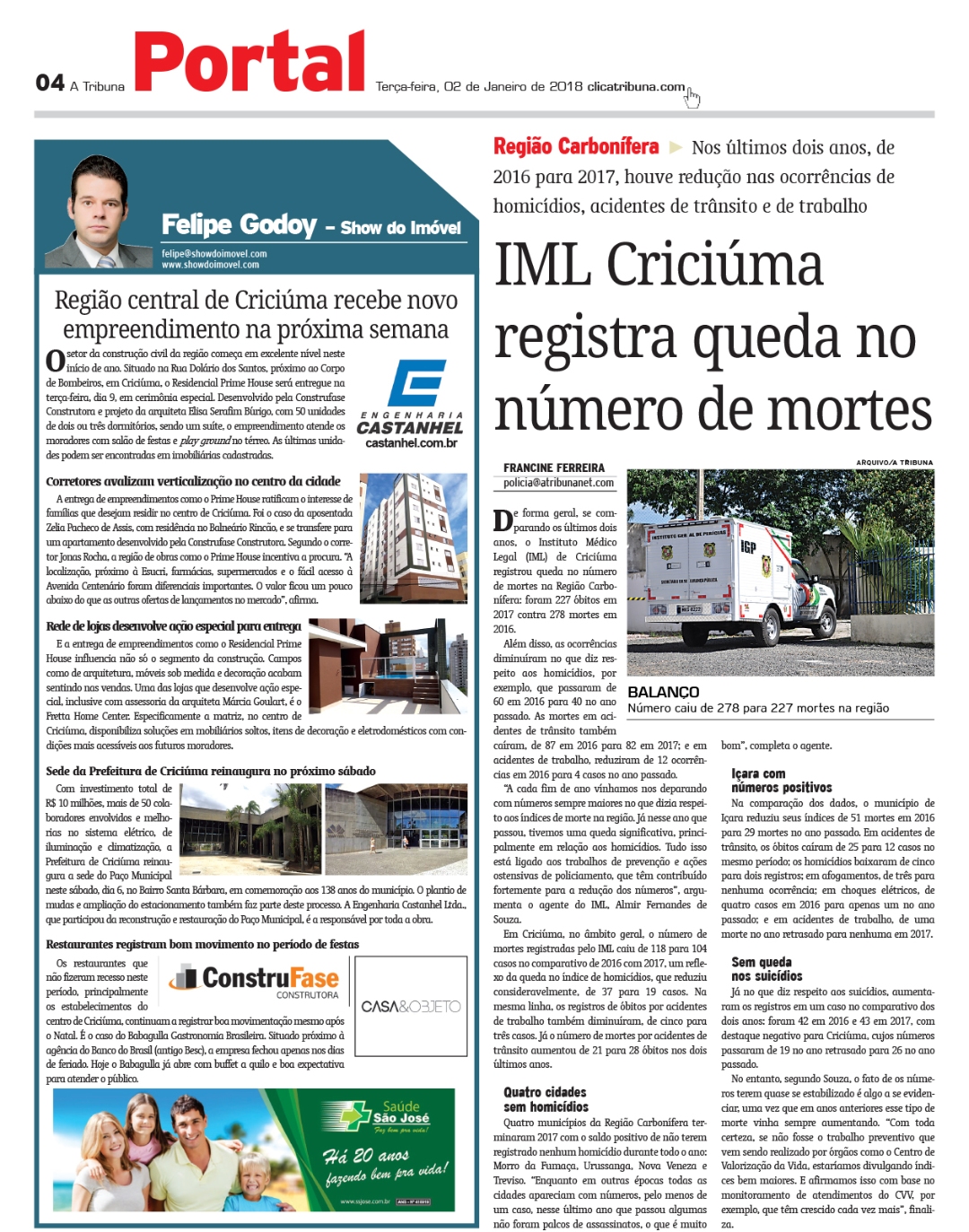 Coluna Jornal A Tribuna 02.01.2018