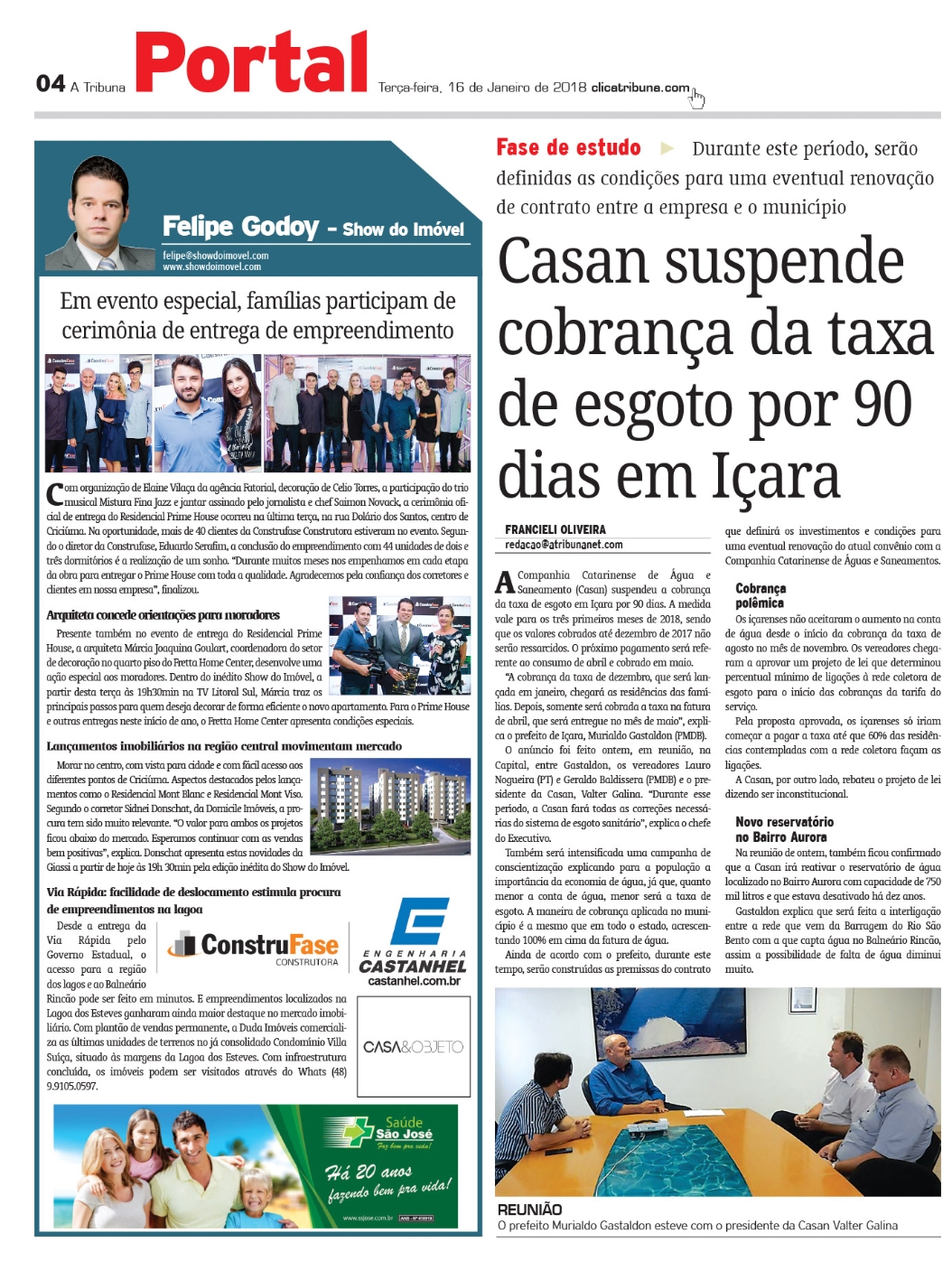 Coluna Jornal A Tribuna 16.01.2018