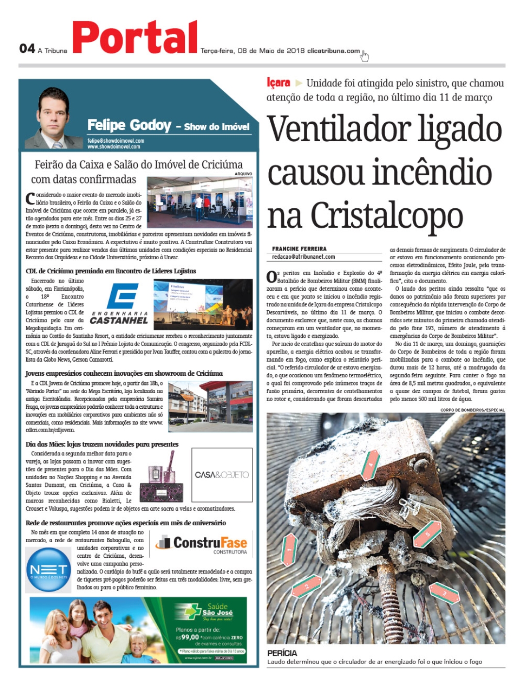 Coluna Jornal A Tribuna - 08.05.2018