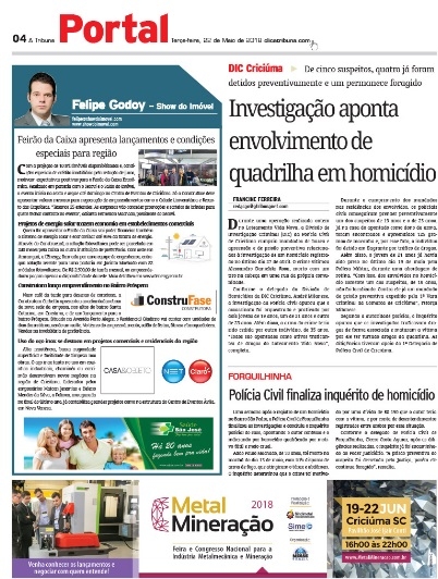 Coluna Jornal A Tribuna 22.05.2018