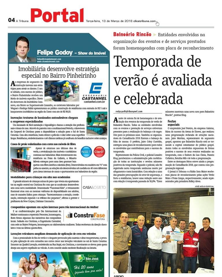 Coluna Jornal A Tribuna 13.03.2018