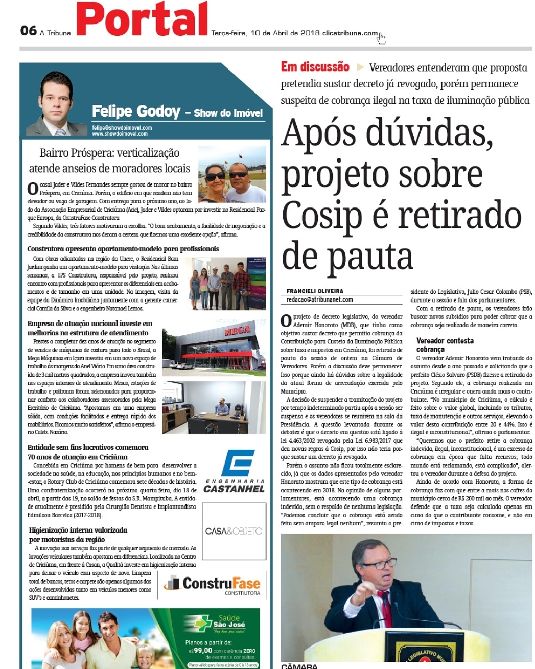 Coluna Jornal A Tribuna 10.04.2018