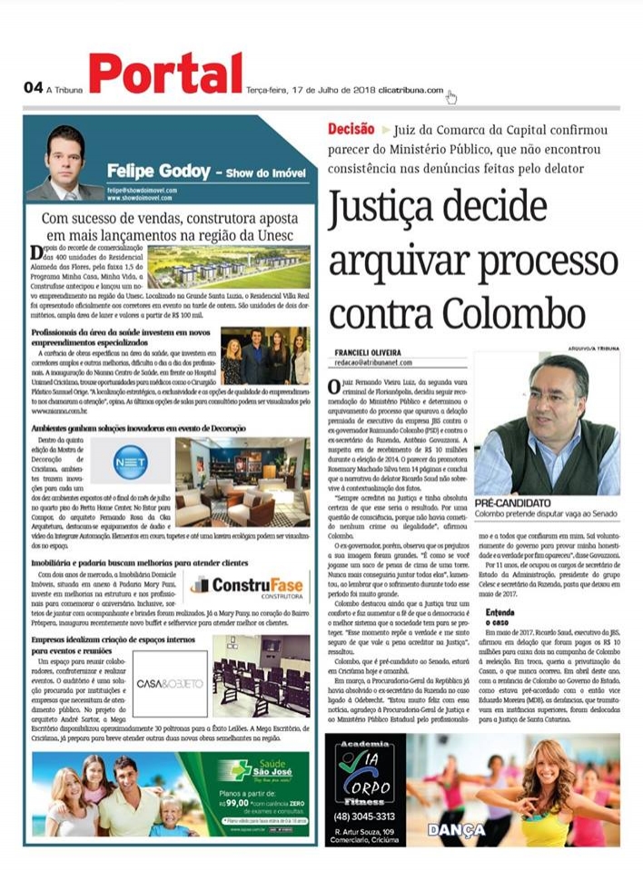 Coluna Jornal A Tribuna 17.07.2018