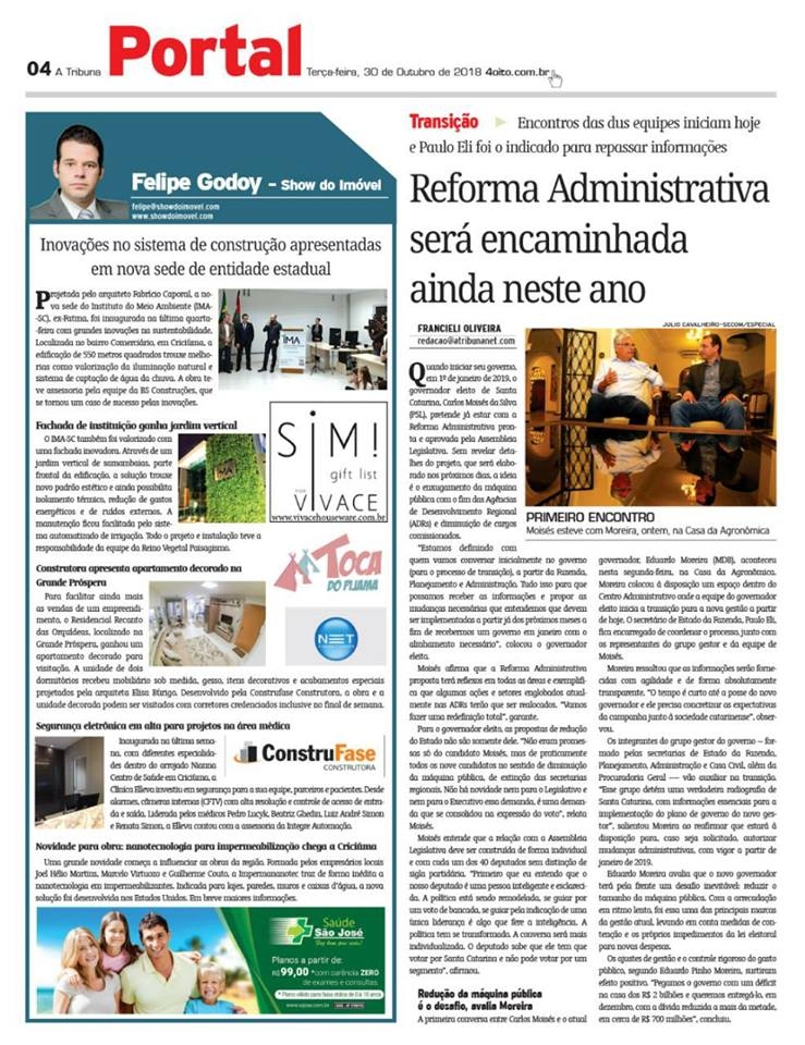 Coluna Jornal A Tribuna - 30.10.2018