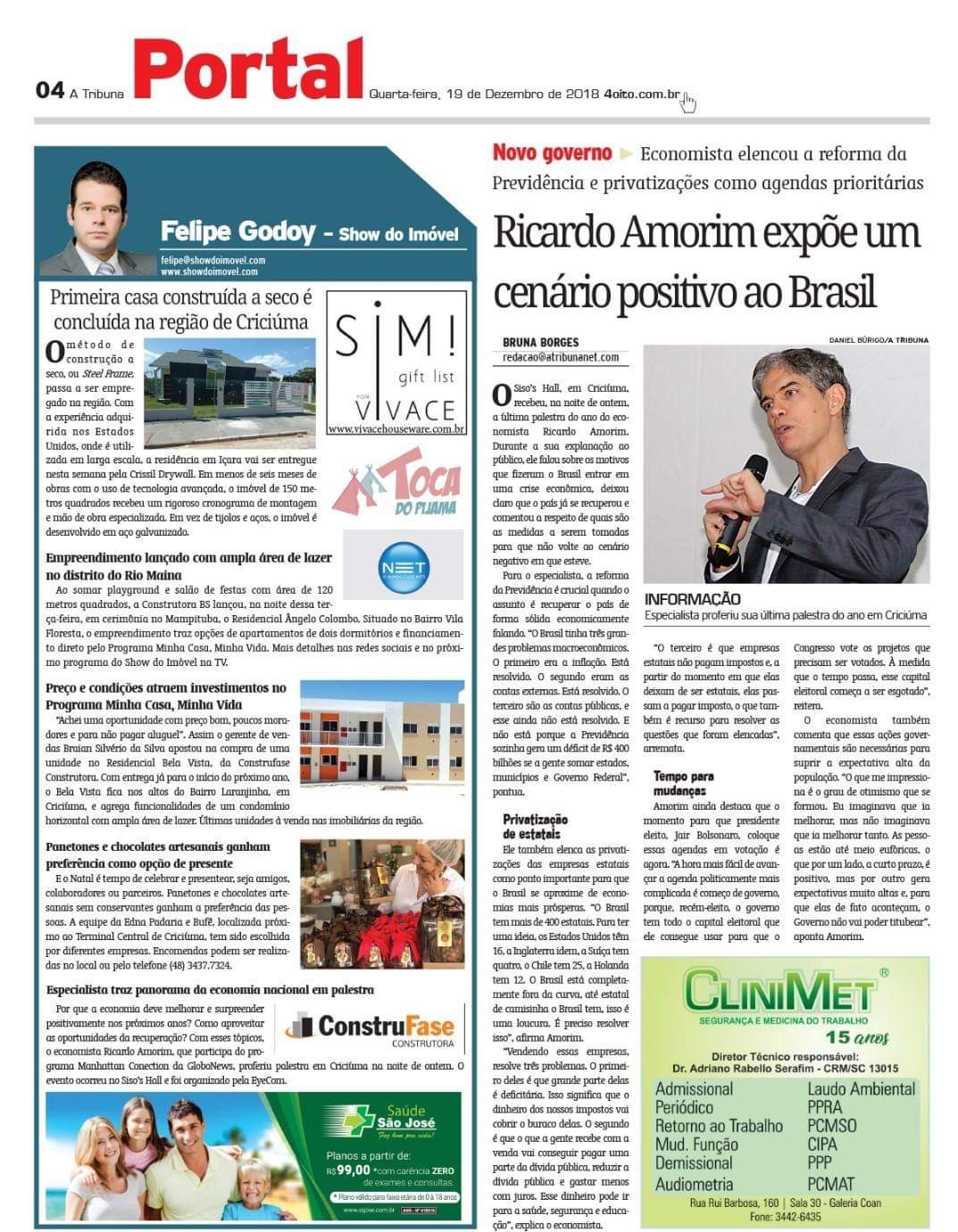Coluna Jornal A Tribuna 19.12.2018