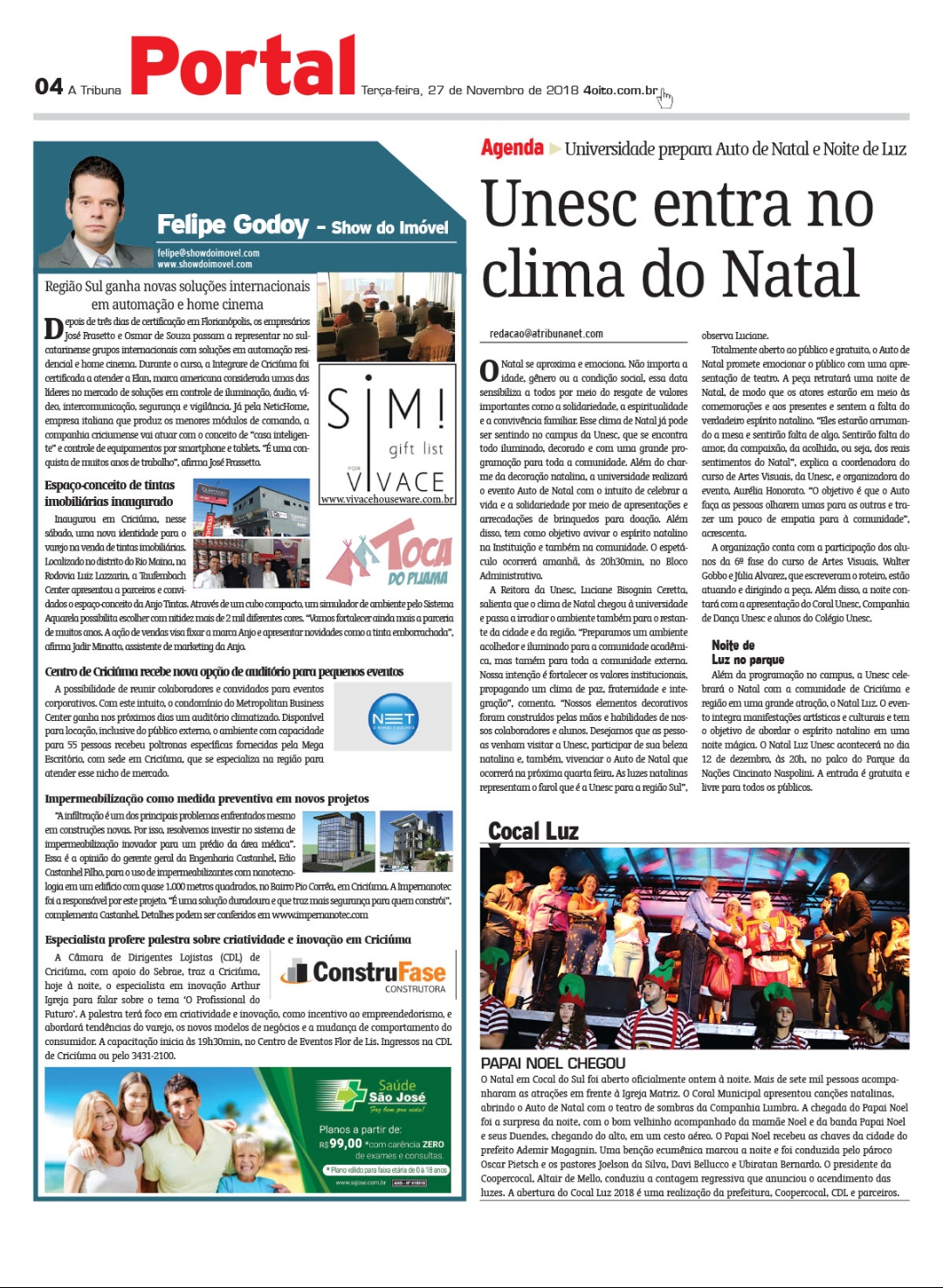 Coluna Jornal a Tribuna - 27.11.2018