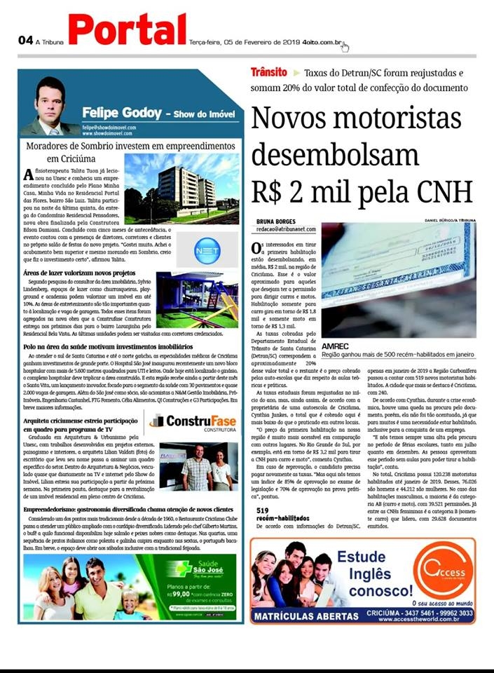 Coluna Jornal A Tribuna 05.02.2019
